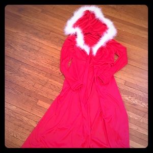 VTG cape/ robe with fur trim